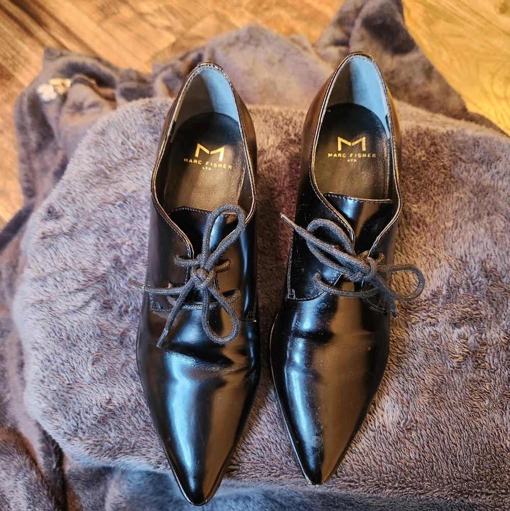 Marc Fisher Shiny Black Oxfords